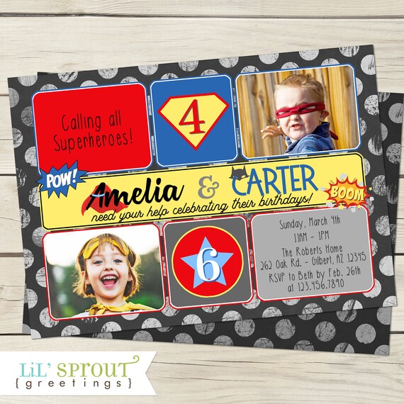 Hero Birthday Party Hero Invitation Superhero Birthday Gender Neutral Superhero Birthday Superhero Invitation Superhero Party