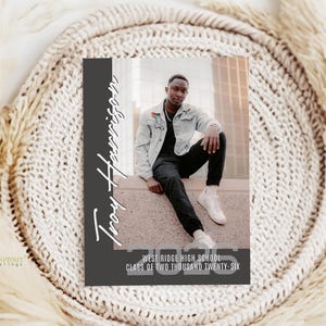 Multiple Photo Collage Grad Announcement, Editable Graduation Invitation Template for Corjl, Double Sided Class of 2026 High School Senior image 3