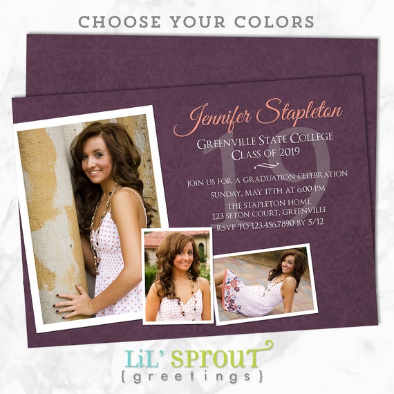 girls photo graduation announcement printable high school where can i buy graduation announcements