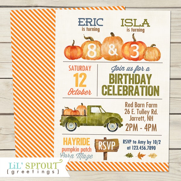 Fall Theme Birthday Invitation - Etsy Canada