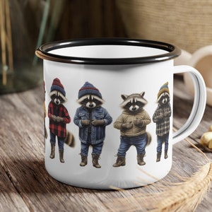 Lumberjack Crew 12oz Steel Camp Cup Enamel Glazed Cup For Backpacking Adventure Mug Camping Gift For Outdoors Mug Durable Outdoor Cozy Gift