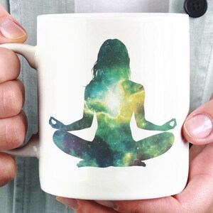 Starseed Vibes Accent Ceramic 11oz 15oz Coffee Mug For Spiritual Celestial Space Theme Yogi Zen Woman Meditation Yoga Gift For Her Mug