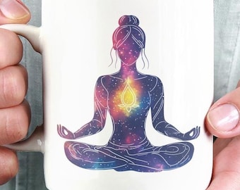 Mok derde oogchakra: koffiekop meditatieruimte, cadeau yogaliefhebber