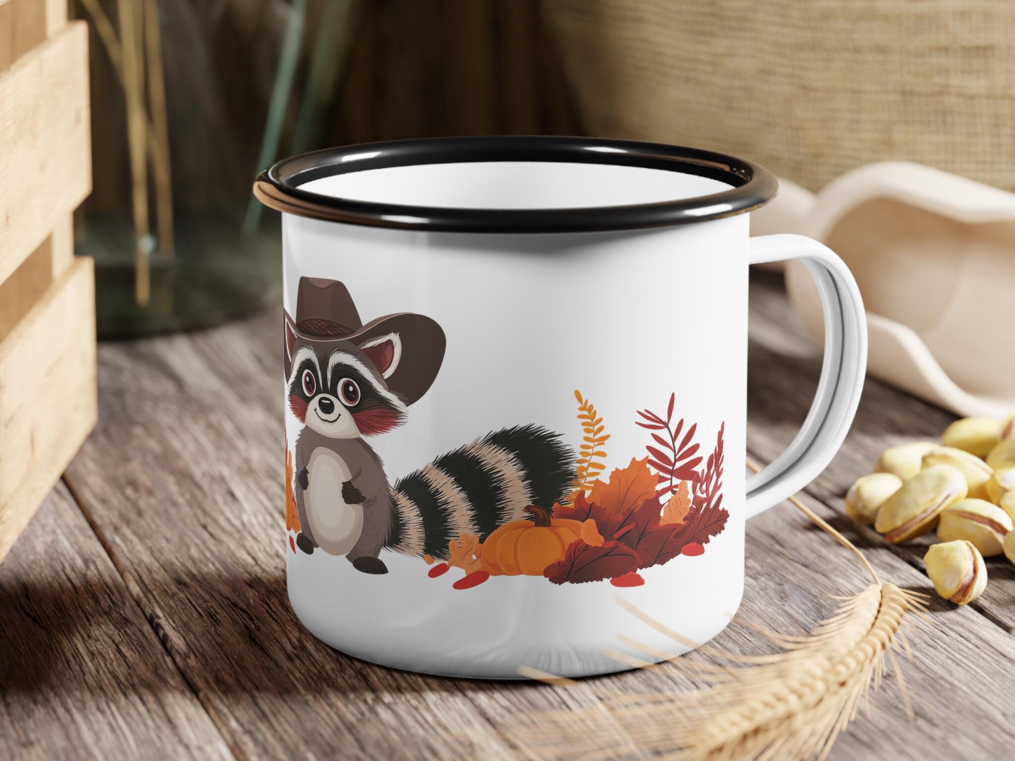 Cowboy Raccoon Harvest Camp Cup: Enamel Mug for Outdoors - Etsy