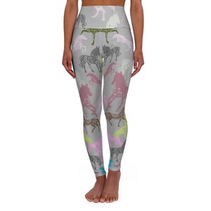 Animal Print Yoga Leggings, High Waisted Leggings, Workout Pants, Fitness Leggings, Gym Tights, Athletic Bottoms