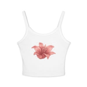 Floral Tank Top, Cute Summer Spaghetti Strap, Women&#39;s Camisole, Flowery Sleeveless Shirt, Girly Floral Blouse