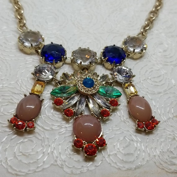 J.crew Necklace Statement Blue Clear 