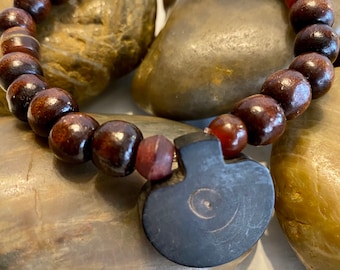 Natural Wood & Horn Beads Bracelet(Men)