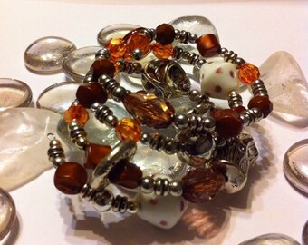 Wild Wonder Beaded Wrap Cuff Bracelet..