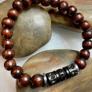 Natural Wood & Horn Beads Bracelet(Men)