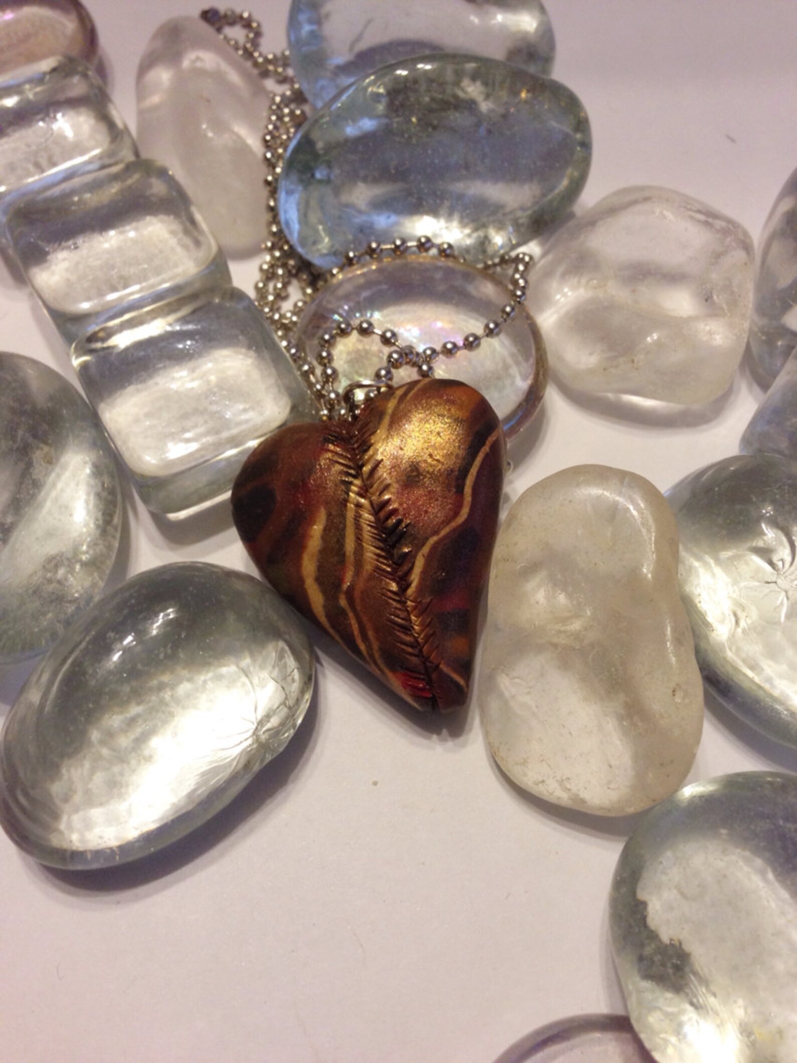 Polymer Clay Heart Necklace Etsy