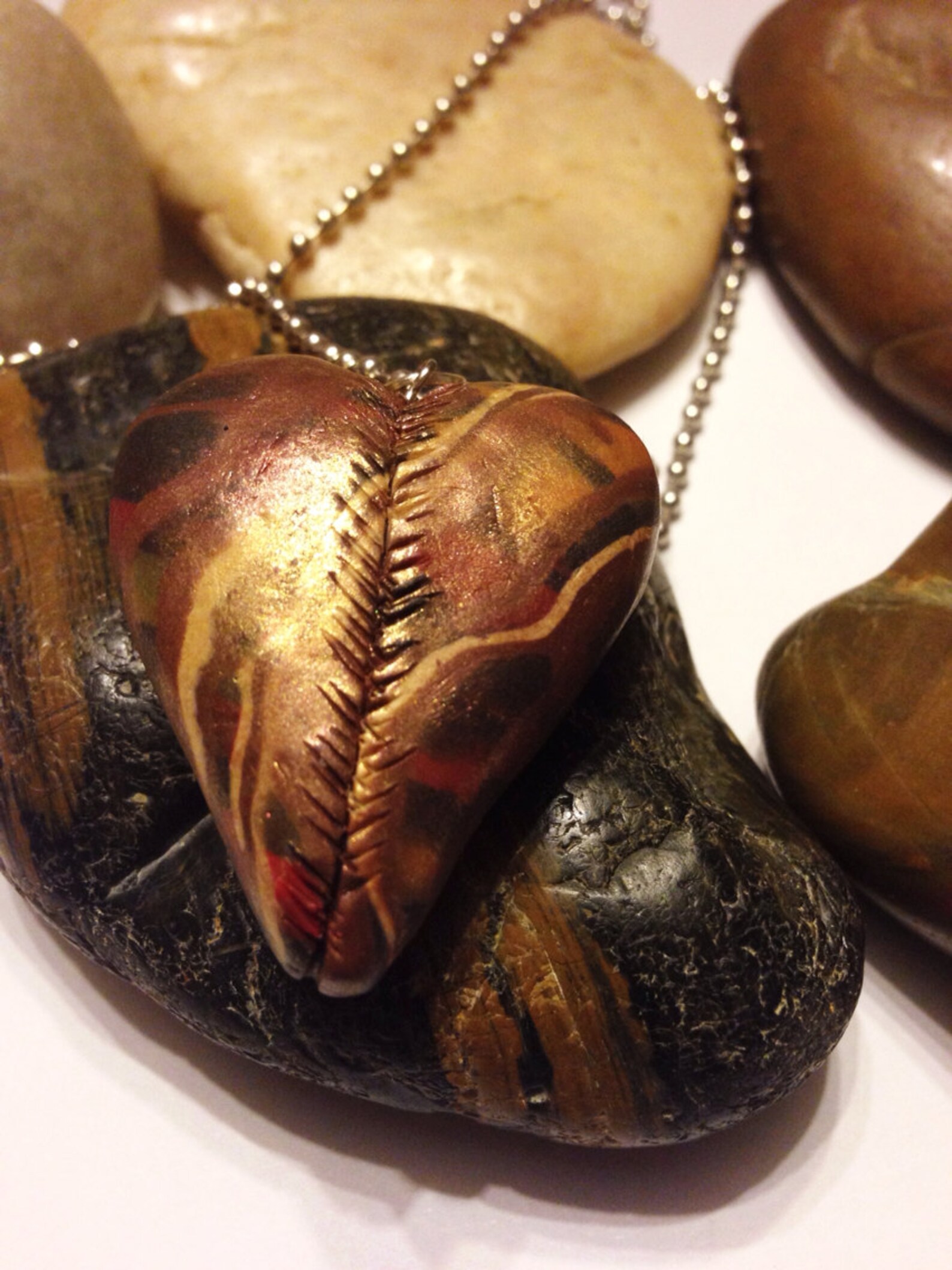 Polymer Clay Heart Necklace Etsy