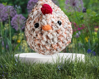 Animal en peluche de poulet au crochet classique de 4 ", peluche de poulet mignon