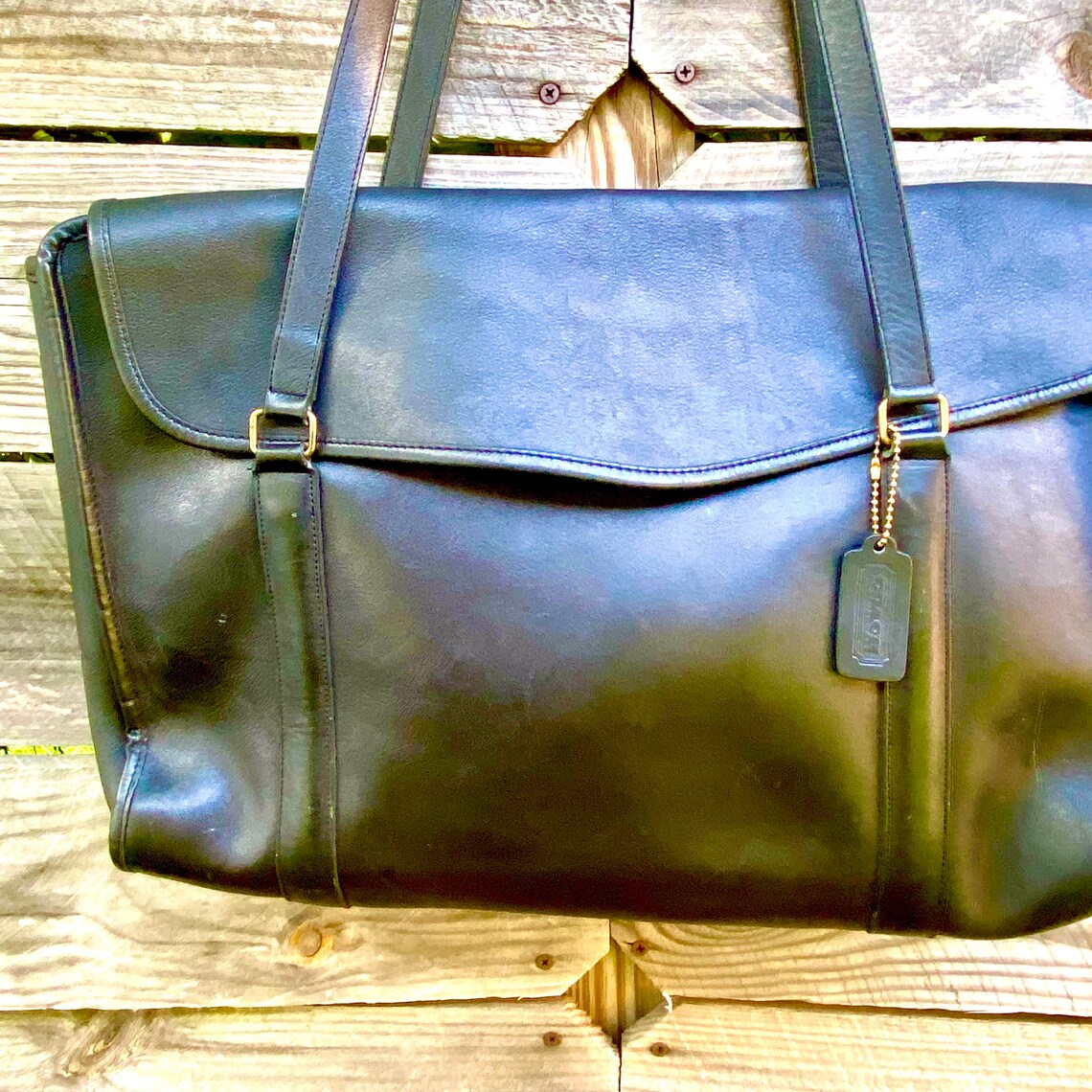 Vintage Coach Envelope Portfolio Leather Bag Etsy