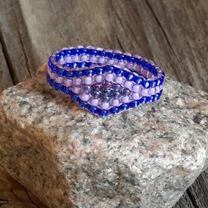 Royal Blue Purple Passion Lavender Minimalist Tribal Bead Band Ring Pinky Hypoallergenic image 1