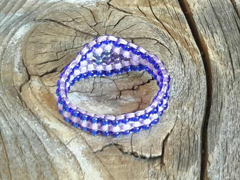 Royal Blue Purple Passion Lavender Minimalist Tribal Bead Band Ring Pinky Hypoallergenic image 7