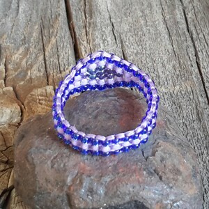 Royal Blue Purple Passion Lavender Minimalist Tribal Bead Band Ring Pinky Hypoallergenic image 4