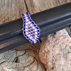 Royal Blue Purple Passion Lavender Minimalist Tribal Bead Band Ring Pinky Hypoallergenic image 8