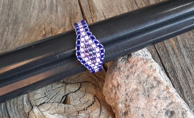 Royal Blue Purple Passion Lavender Minimalist Tribal Bead Band Ring Pinky Hypoallergenic image 8