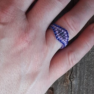 Royal Blue Purple Passion Lavender Minimalist Tribal Bead Band Ring Pinky Hypoallergenic image 9