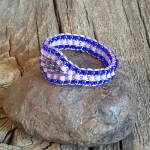 Royal Blue Purple Passion Lavender Minimalist Tribal Bead Band Ring Pinky Hypoallergenic image 3