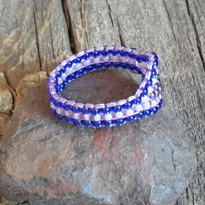 Royal Blue Purple Passion Lavender Minimalist Tribal Bead Band Ring Pinky Hypoallergenic image 5