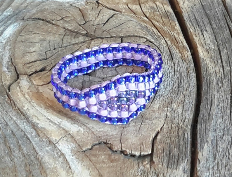 Royal Blue Purple Passion Lavender Minimalist Tribal Bead Band Ring Pinky Hypoallergenic image 6