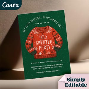 Editable Ugly Sweater Party Invitation Template (Digital Download)