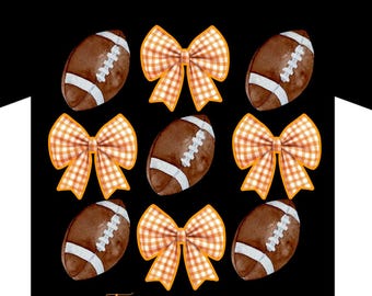 Fútbol de Tennessee PNG / Diseño de coqueta con lazo para niña / Clipart digital inspirado en Vols / SVG de deportes para niñas / Descarga instantánea