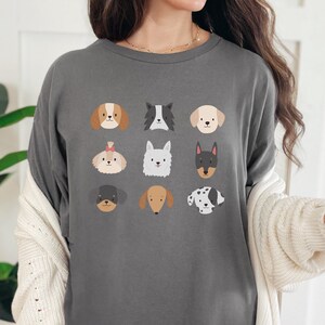Dog Lover T-Shirt, Trendy Puppy Cartoon Shirt, Doggy Pet Lover, I Love Dogs Shirt, Dog Mum & Mama Tee, Gift For Her