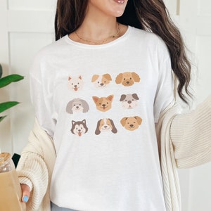 Dog Mama T-Shirt, Trendy Doggy Cartoon Shirt, I Love Dogs Shirt, Dog Mum Tee, Gift For Pet Lover