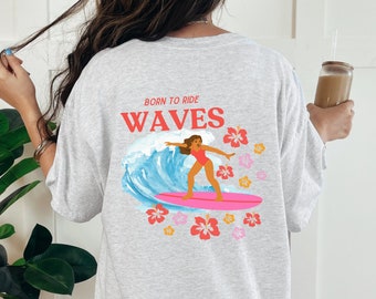 Trendy Summer Beachy T-Shirt, Ocean Vibe Surfer Shirt, Tropical Shirt for Woman, Coconut Girl Clothing