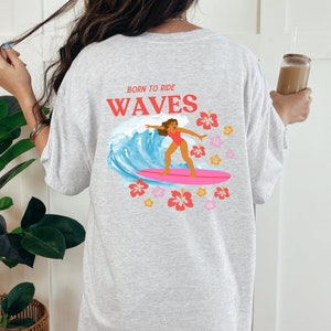 Trendy Summer Beachy T-Shirt, Ocean Vibe Surfer Shirt, Tropical Shirt for Woman, Coconut Girl Clothing