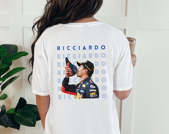 Daniel Ricciardo Shooey F1 T-shirt, Formel 1-tröja, Red Bull-tröja, Formel 1-kläder