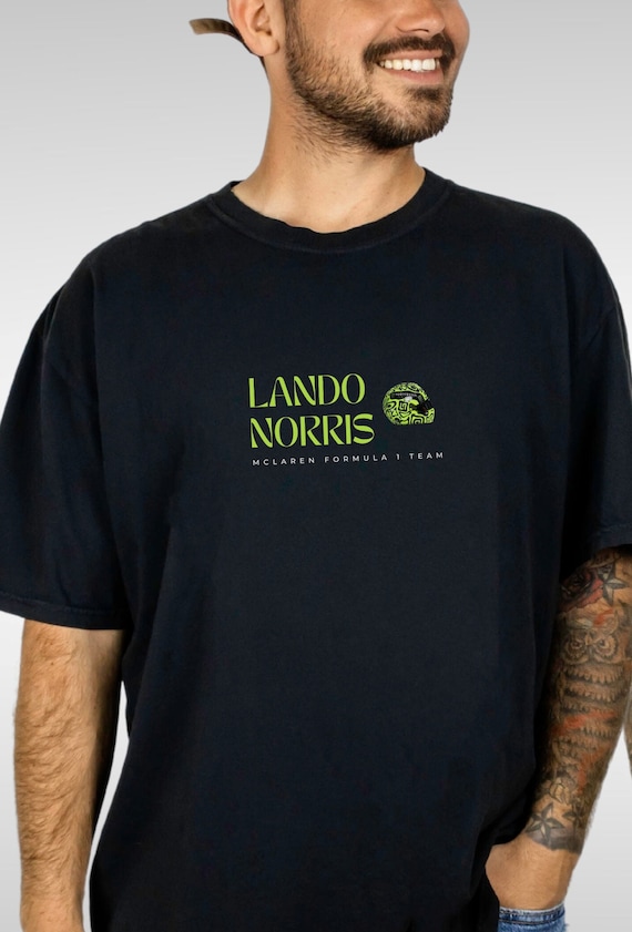 Lando Norris F1 T-Shirt, 2024 Helmet, Formula 1 Shirt, Motorsport & Racing Tee, Race Day Wear