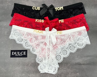Custom Underwear, Personalised Thong With Name, Couple Anniversary Gift, Custom Thong, Custom Name Thong