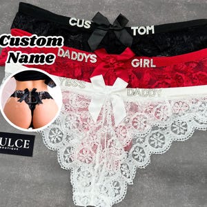 Tanga con nombre personalizado, Tanga con nombre personalizado, Tanga con nombre, Tanga personalizado con lazo, Regalo perfecto para él, Regalo perfecto para ella