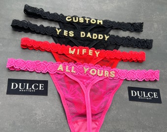 Custom Underwear, Personalised Thong With Name, Couple Anniversary Gift, Custom Thong, Custom Name Thong