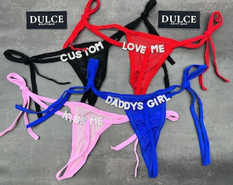G-String Thong With Crystal Letters Name, Sexy Custom Name G-String, G-String Thong, Couple Gift, Gift For Husband, Gift For Boyfriend