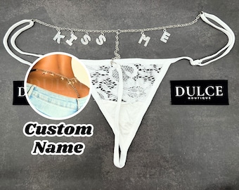 Custom Thong Chain with Name, Custom Name Belly Chain, Personalized Waist Chain, Body Jewelry, Couple Gift, Gift For Boyfriend