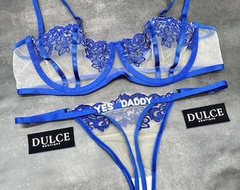 Custom Name Bra Thong Set, Personalised Name Thong, Name Thong, Custom Thong Bra, Anniversary Gift, Valentines Day Gift, Custom Lingerie Set
