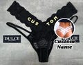 Personalised Thong with Name, Lace Thong With Crystal Letter Name, Custom Thong, Couple Gift, Gift For Husband, Gift For Boyfriend