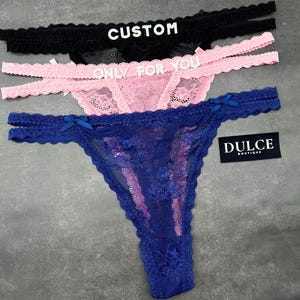 Custom Name Lace Thong, Personalised Name Thong, Custom Name Thong, Custom Thong