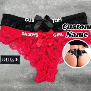 Gepersonaliseerde string met strik, aangepaste string met naam, string met naam, gepersonaliseerde string met strik, perfect cadeau voor hem, perfect cadeau voor haar