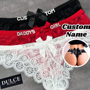 Personalized Thong with Bow, Name Thong, Custom Name Thong, Personalised Name Thong, Perfect Gift For Him, Perfect Gift For Her