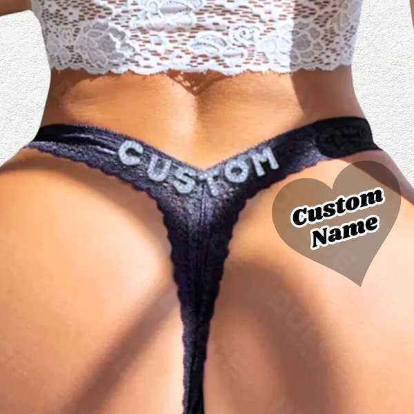 Custom Name Thong G-strings, Personalized Thong With Ur Name, Custom Thong Bikini, Couple Gift, Gift For Wife, Monther's Day Gift