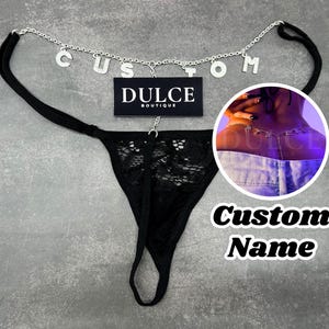 Cadena de tanga personalizada con nombre, cadena para el vientre con nombre personalizado, cadena de cintura personalizada, joyería corporal, regalo para pareja, regalo para novio