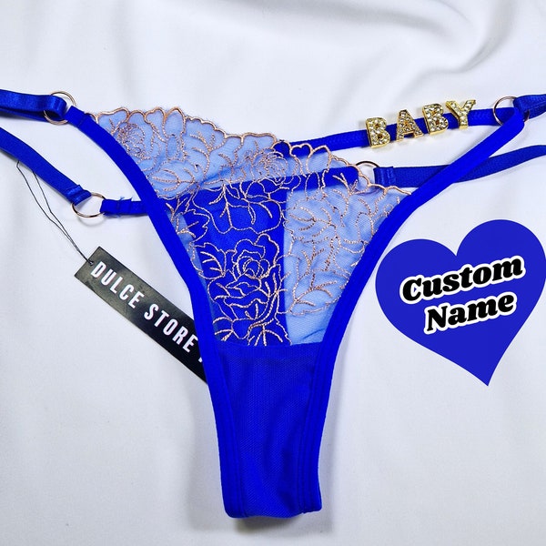 Custom Name G-strings, Custom Name Lace Thong, Name Thong, Personalised Name Thong