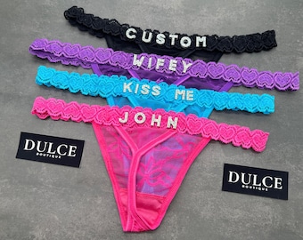 Custom Underwear, Personalised Thong With Name, Couple Anniversary Gift, Custom Thong, Custom Name Thong