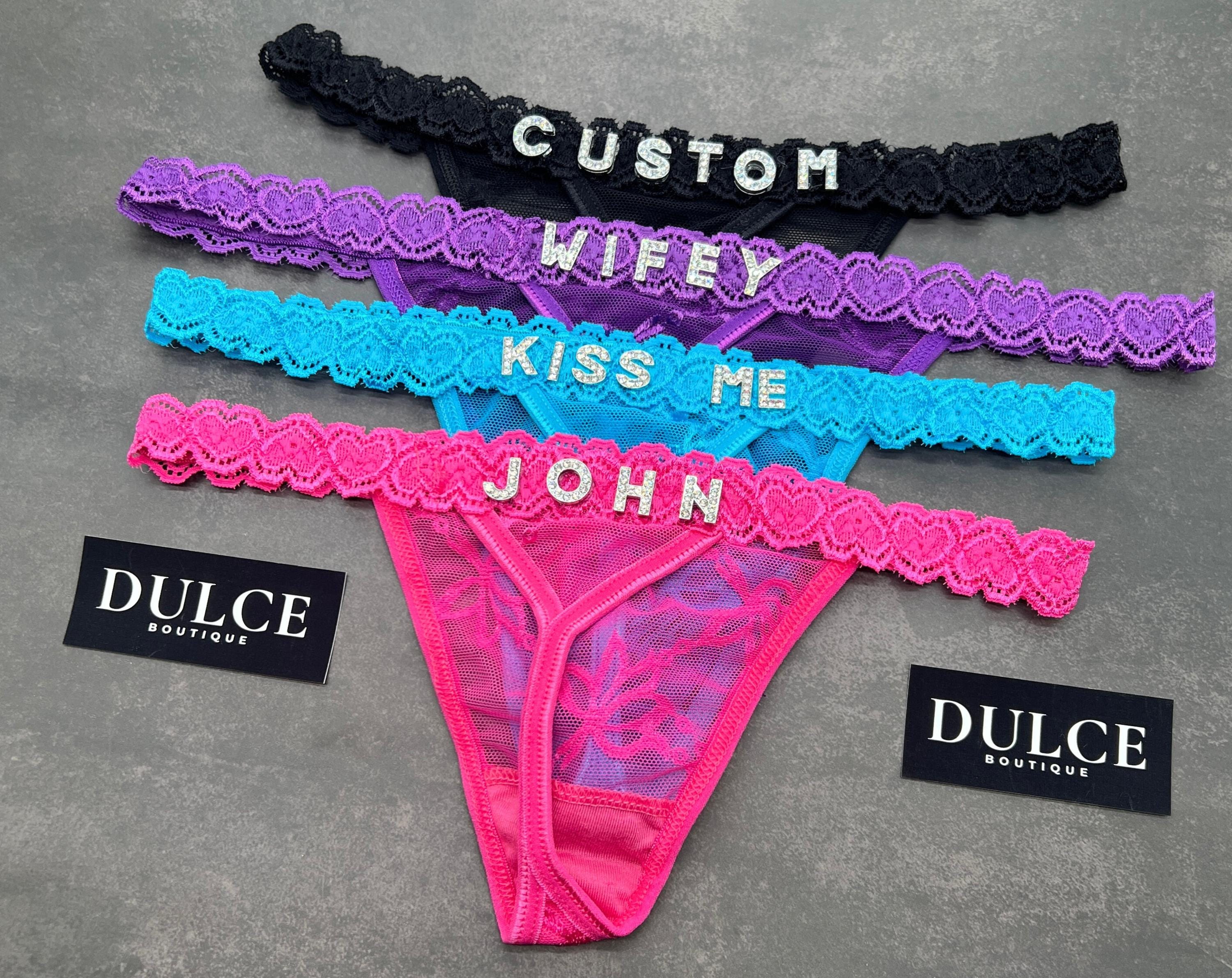 2-Pack Custom Thongs Rhinestone Name Thongs